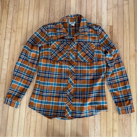 Duluth Trading Company orange flannel shirt - Picture 3 of 8